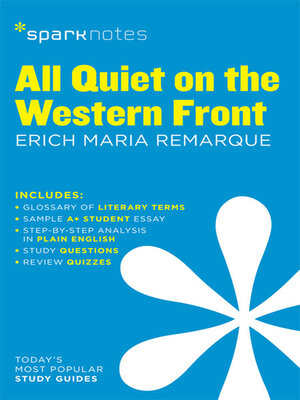 cover image of All Quiet on the Western Front: SparkNotes Literature Guide